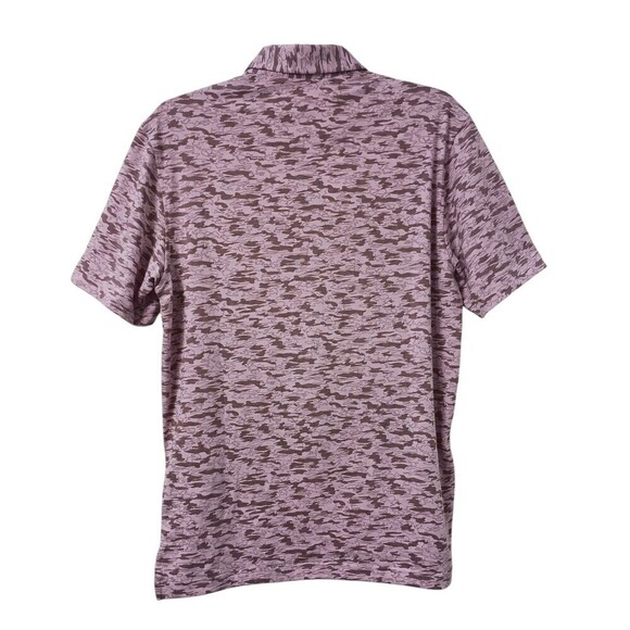 Adidas Go To Camo Print Golf Polo Mens Small Stretch Short Sleeves Quiet Crimson - Picture 5 of 8